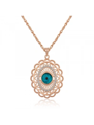 MuI MuI ​Gümüş Rose Oval Nazar Bayan Kolye