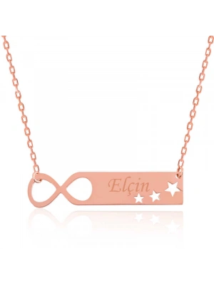 MuI MuI Gümüş Rose Sonsuzluk Yıldızlı Kişiye Özel İsimli Kolye