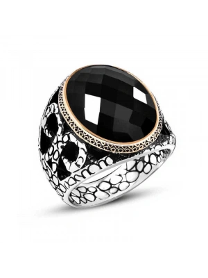 MuI MuI Gümüş Siyah Zirkon Taşlı Erkek Yüzük