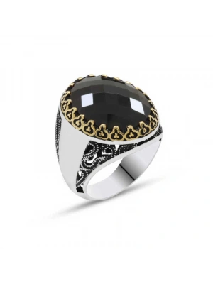 MuI MuI Gümüş Siyah Zirkon Taşlı Erkek Yüzük