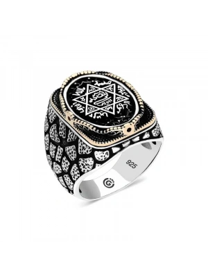 MuI MuI Gümüş Süleyman Mührü Oval Erkek Yüzük