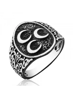 MuI MuI Gümüş Üç Hilal Erkek Yüzük