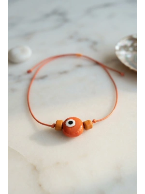 MuI MuI Handmade Bohem Turuncu Nazar Kolye