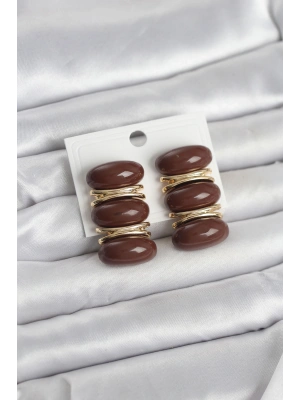 MuI MuI Kahverengi Vintage Model Gold Renk Kadın Küpe