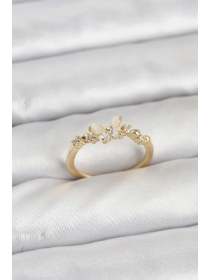 MuI MuI Kelebek Model Gold Renk Pirinç Kadın Yüzük