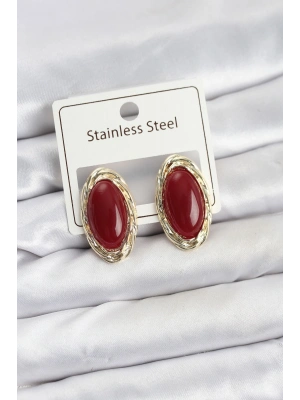 MuI MuI Kırmızı Badem Model Vintage Kadın Küpe