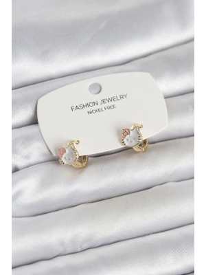 MuI MuI Kitty Model Gold Renk Pirinç Çocuk Küpe