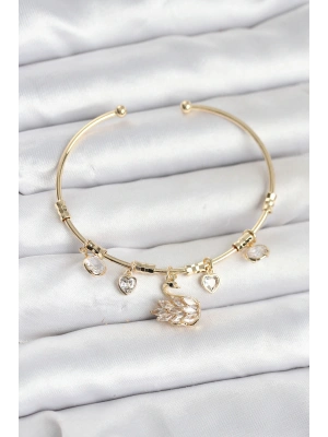 MuI MuI Kuğu Charmlı Gold Renk Kadın Bileklik