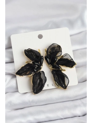 MuI MuI Lotus Model Siyah Renk Tüllü Kadın Küpe