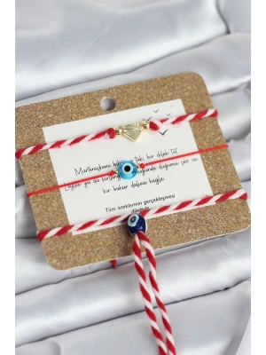 MuI MuI Marteniçka Bileklik 3lü Kalp ve Nazarlı Model