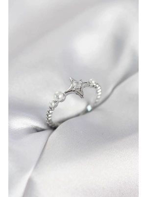 MuI MuI Minimalistischer Damenring aus Silber mit Zirkonia-Stein