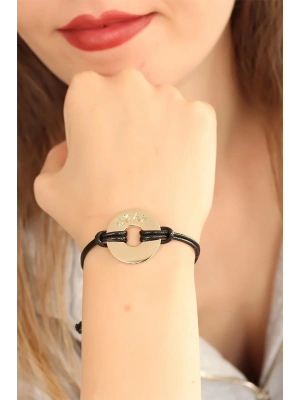 MuI MuI OKAY (İyi) Siyah Deri İpli Unisex Mood Bileklik