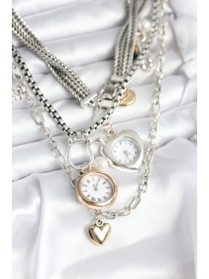 MuI MuI Otantik Gümüş Renk Kadın Kolye Kombini