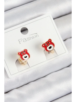 MuI MuI Pirinç Ayıcık Model Gold Renk Çocuk Küpe