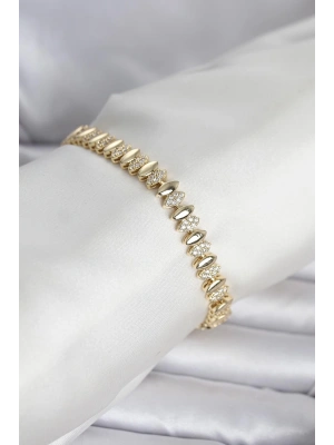 MuI MuI Pirinç Gold Renk Arpa Model Kadın Bileklik
