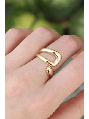 MuI MuI Pirinç Gold Renk Ayarlanabilir Yüzük