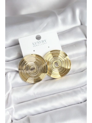 MuI MuI Pirinç Gold Renk Circle Model Kadın Küpe