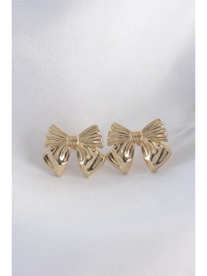 MuI MuI Pirinç Gold Renk Fiyonk Küpe