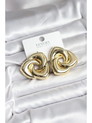 MuI MuI Pirinç Gold Renk Geometrik Vintage Kadın Küpe