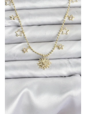 MuI MuI Pirinç Gold Renk Güneş Model Kadın Kolye