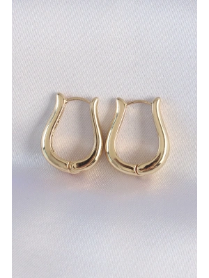 MuI MuI Pirinç Gold Renk İçi Boş Gül Küpe