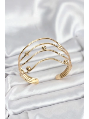 MuI MuI Pirinç Gold Renk Kadın Bileklik