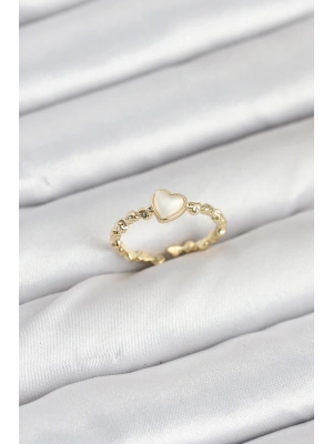 MuI MuI Pirinç Gold Renk Kalpli Model Kadın Yüzük