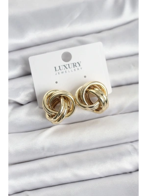 MuI MuI Pirinç Gold Renk Vintage Sarmal Model Kadın Küpe