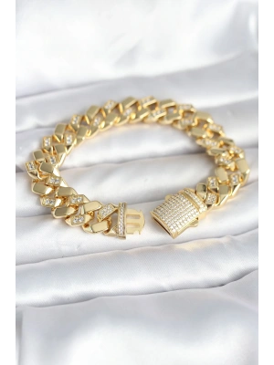 MuI MuI Pirinç Gold Renk VIP Exclusive Seri Gurmet Model Kadın Bileklik