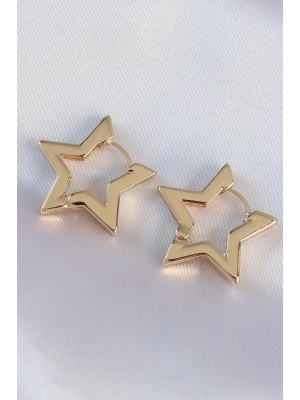 MuI MuI Pirinç Gold Renk Yıldız Küpe