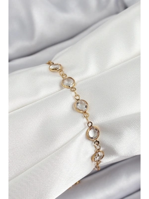 MuI MuI Pirinç Gold Renk Zirkon Taşlı Kadın Bileklik