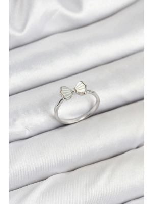 MuI MuI Pirinç Gümüş Renk Fiyonk Model Kadın Yüzük