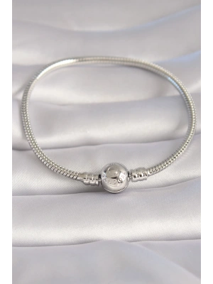 MuI MuI Pirinç Gümüş Renk İşleme Detay Charm Model Kadın Bileklik