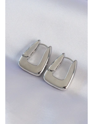 MuI MuI Pirinç Gümüş Renk Kalın Küpe