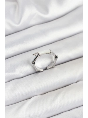 MuI MuI Pirinç Gümüş Renk Kemik Model Kadın Yüzük