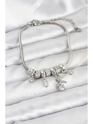 MuI MuI Pirinç Gümüş Renk Tinkerbell Charmlı Kadın Bileklik