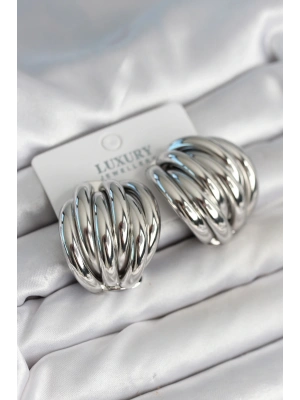 MuI MuI Pirinç Gümüş Renk Vintage Kadın Küpe