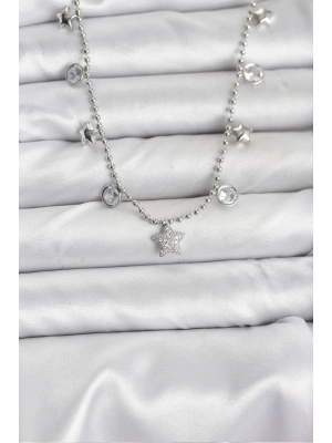 MuI MuI Pirinç Gümüş Renk Yıldız Model Kadın Kolye