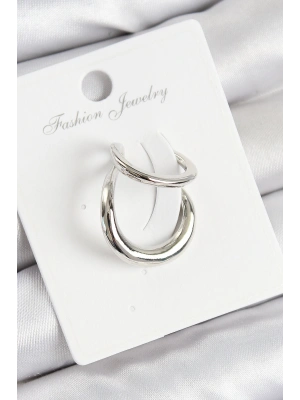 MuI MuI Pirinç Halka Model Gümüş Renk Sağ Kıkırdak Küpe