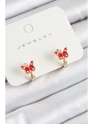 MuI MuI Pirinç Kelebek Model Gold Renk Çocuk Küpe