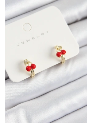 MuI MuI Pirinç Kiraz Model Gold Renk Çocuk Küpe