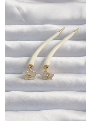 MuI MuI Pirinç Krem Renk Botega Küpe