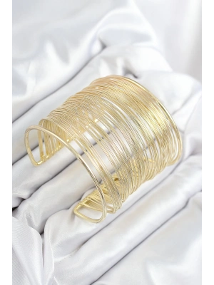 MuI MuI Pirinç Tel Sarma Model Gold Renk Kadın Bileklilk