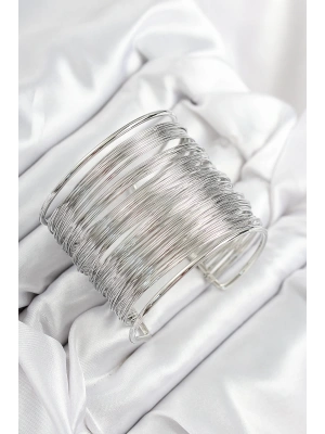 MuI MuI Pirinç Tel Sarma Model Gümüş Renk Kadın Bileklilk