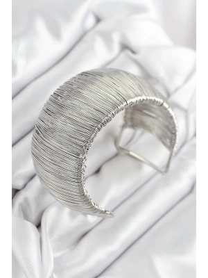 MuI MuI Pirinç Tel Sarma Model Gümüş Renk Kadın Bileklilk