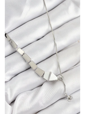 MuI MuI Pirinç Yılan Model Gümüş Renk Asansörlü Kadın Kolye