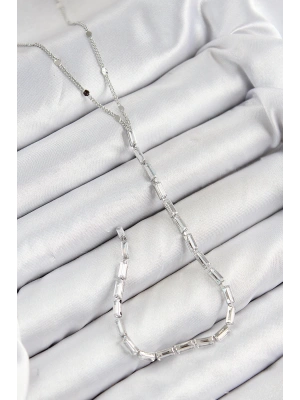 MuI MuI Pirinç Zirkon Taşlı Model Gümüş Renk Y Kolye