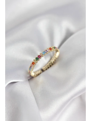 MuI MuI Damenring aus Gold mit Zirkonia in verschiedenen Farben