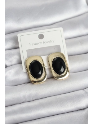 MuI MuI Siyah Renk Kare Model Vintage Kadın Küpe