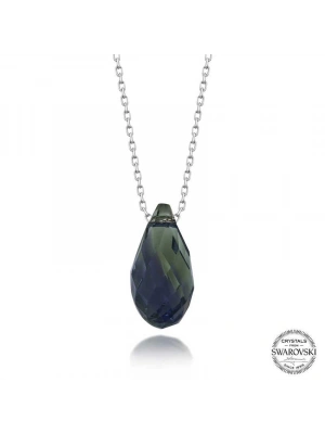 MuI MuI Swarovski Crystal Taşlı Drop Kesim Gümüş Kadın Kolye